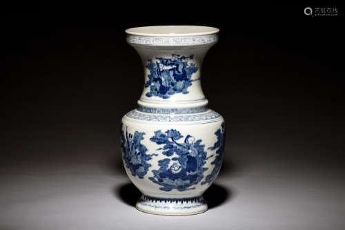 BLUE AND WHITE 'EIGHT IMMORTALS' VASE