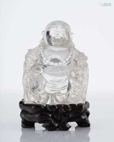 Bouddha, ChineCristal de roche sculpté, H 16 cm