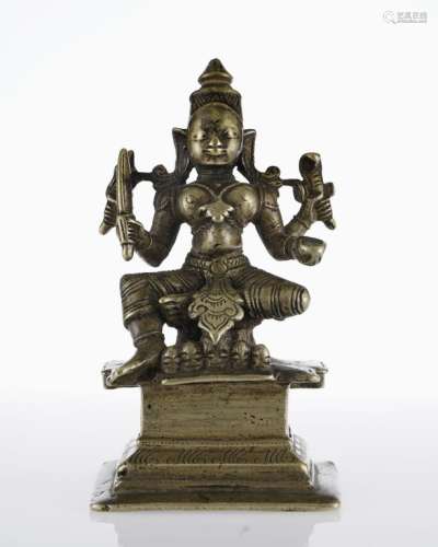 Durga, Inde, Royaume de Vijayanagara (XIVe-XVIIe s)Bronze doré, H 10 cm