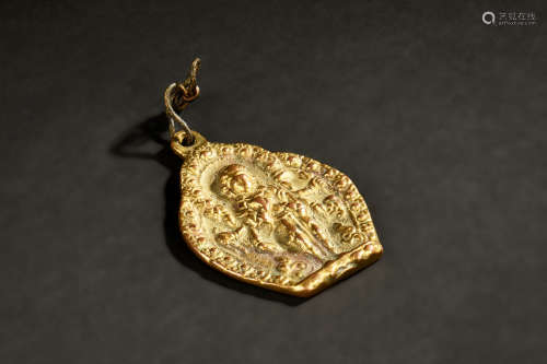 GILT BRONZE GUANYIN PENDANT