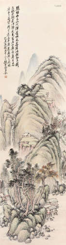 赵云壑（1874～1955） 1918年作 富春山居图 立轴 设色纸本