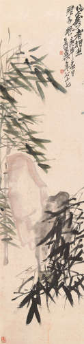 吴昌硕（1844～1927） 1920年作 君子风 立轴 设色纸本