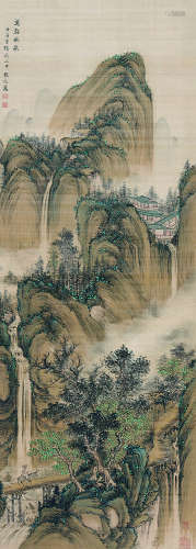 张之万（1811～1897） 万壑飞泉 立轴 设色绢本