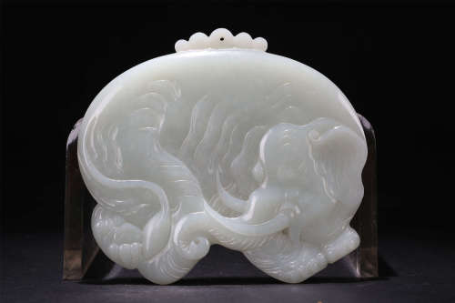 A Chinese Carved White Jade Pendant