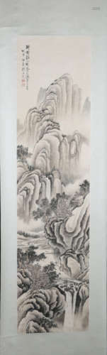 A Chinese Scroll Painting, Liu Zijiu, Landscape