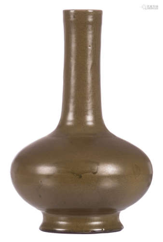 A Chinese bottle shaped teadust glazed vase, H 37 cm