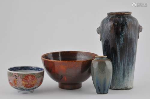 Lot of four Japanese ceramics. Meiji period.