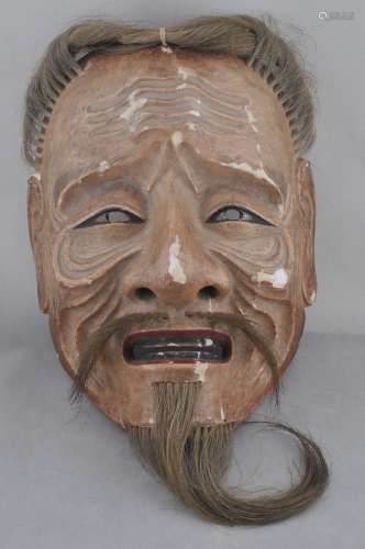 Noh mask. Japan. 18th/19th century. Old man type carved