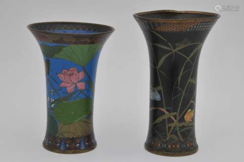 Lot of two Cloisonne vases. Japan. Meiji period