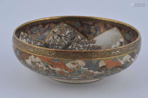 Pottery tea bowl. Satsuma ware. Japan. Meiji period