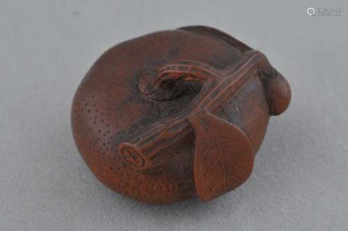 Carved wooden Netsuke. Japan. 19th century . Study of