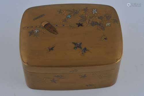 Gold lacquered box. Japan. 19th century. Surface
