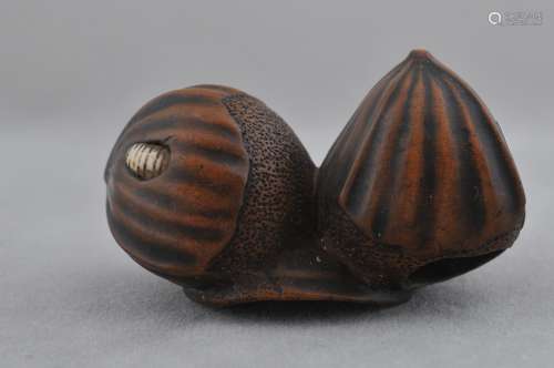 Carved wooden Netsuke. Japan. 18th/19th century. Study