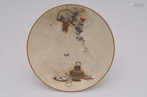 Pottery dish. Satsuma ware. Japan. Meiji period