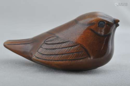 Carved wooden Netsuke. Japan. 18th century. Sturdy of a