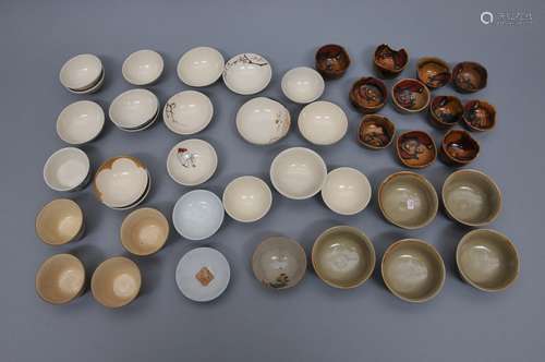 Lot of approximately 42 Sake cups. Japan. 19th century.