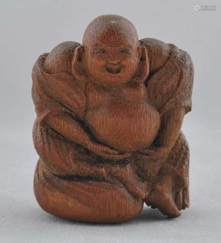 Carved bamboo Netsuke. Japan. 19th century. Carving of