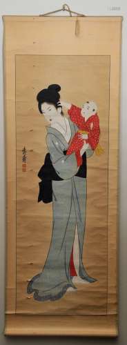Scroll painting. Japan. 19th century. Ink and colours