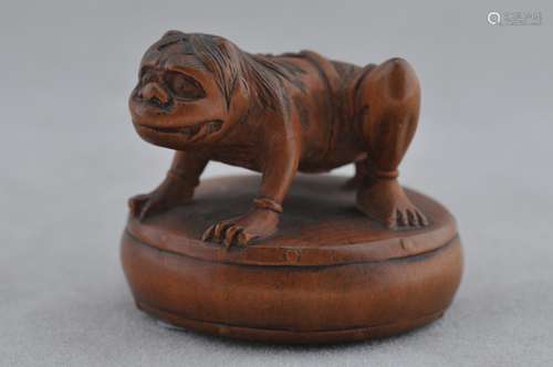 Carved wooden Netsuke. Japan. 18th/19th century. Figure