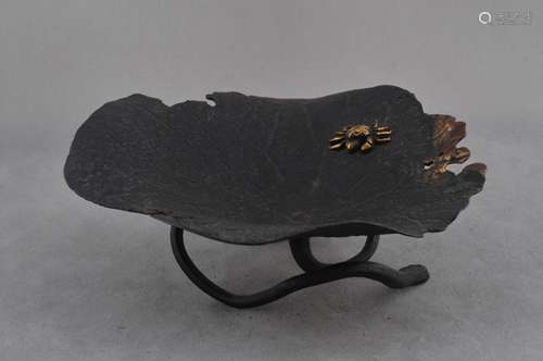 Wrought iron footed tray. Japan. Meiji period.