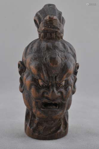 Carved wooden Netsuke. Japan. 19th century. Head of a