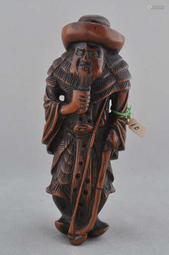 Wooden Netsuke. Japan. 18th century. Large figure of a