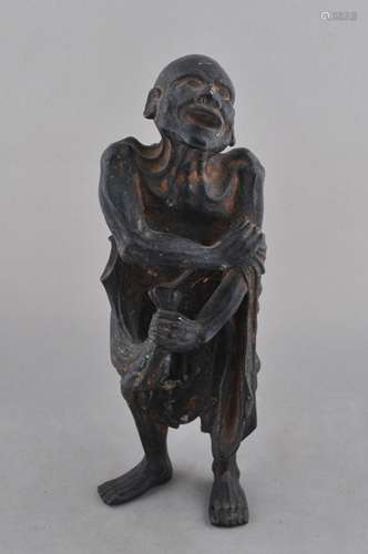 Bronze of a rakan. Japan. 18th century. Traces of