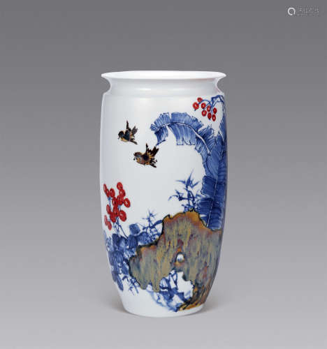范双梅 2014年（甲午年） 硕果·青花釉里红瓷瓶