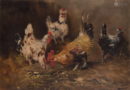 Schouten H., poultry, oil on canvas, 43 x 62 cm