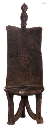 An African wooden chief chair, H 143 cm