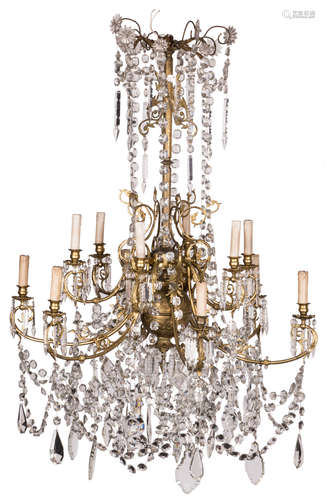 A continental Belle Époque chandelier, H 130 cm