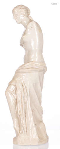 A glazed earthenware replica of the Venus of Milo, late 19thC, H 84 cm