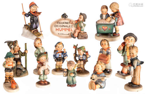 Fourteen Hümmel figures, H 8,5 - 15 cm