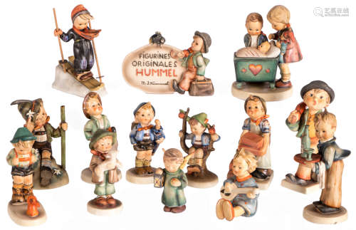 Fourteen Hümmel figures, H 8,5 - 15 cm
