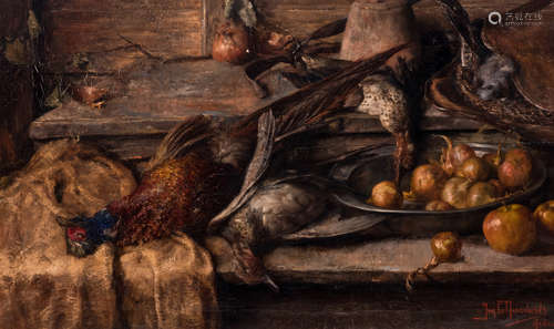 Meervoort J., two hunting still lifes, oil on canvas, 60 x 100 cm