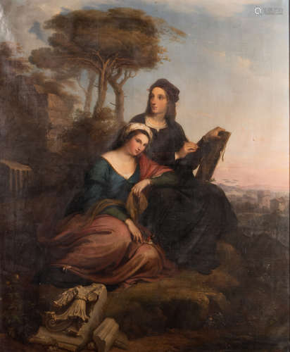 Mathieu L., the painter Raphael and his Muse, oil on canvas, 94 x 113 cm