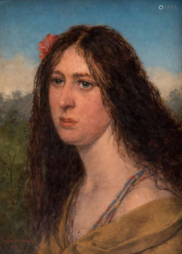 De Vriendt J., a portrait of a girl, oil on panel, dated 1926, 30 x 40 cm