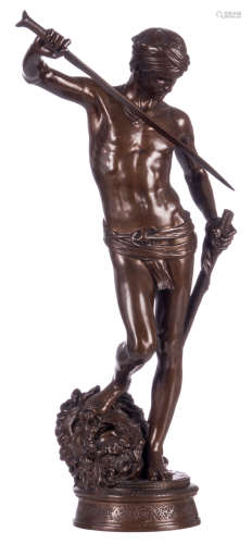 Mercier A., David and Goliath, bronze, H 60 cm