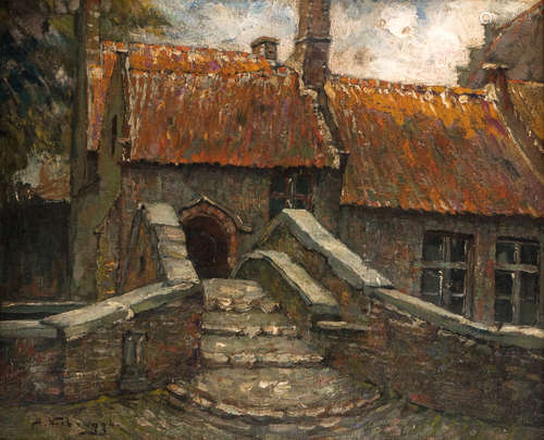 Verbrugghe C., 'Gruuthuuse Brug - Brugge', oil on panel, ex. gallery Garnier - Bruges (s.d.), 38 x 47 cm