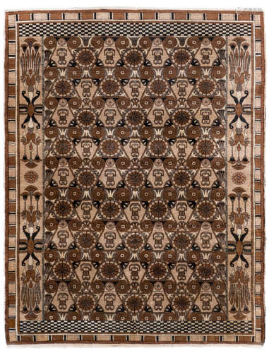 An Egyptian carpet, Art Deco period, wool on cotton, about 1930, 198 x 254 cm