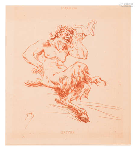 Rops F., four etchings, 7,5 x 14 / 13 x 15 / 15 x 20,5 / 18 x 24,5 cm, (all mentioned by Exteens); added two etchings by Rassenfosse A.