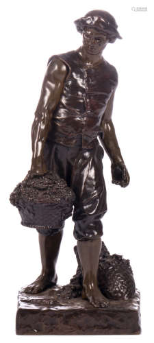 Levasseur H., the grape harvest, patinated bronze, marked 'Société des Bronzes de Paris - B 5649', H 60 cm