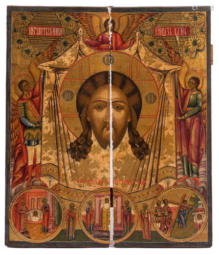 An Eastern European icon depicting Veronica's Veil, 19thC, 46 x 54 cm