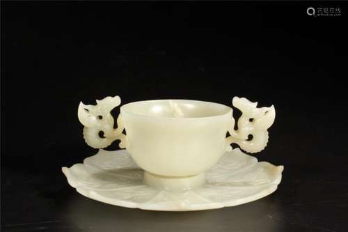 Chinese Hetian Jade Tea Cup