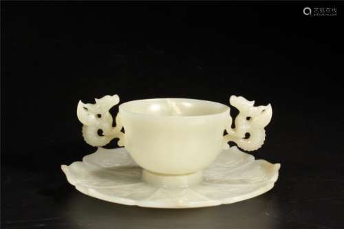 Chinese Hetian Jade Tea Cup