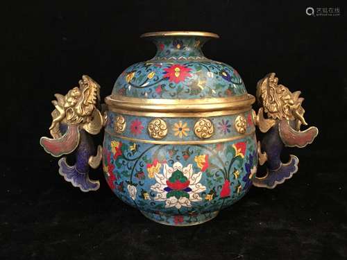 Chinese Bronze Cloisonne Censer