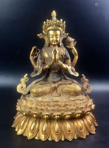 Yongle Mark, Chinese Gilt Bronze Buddha