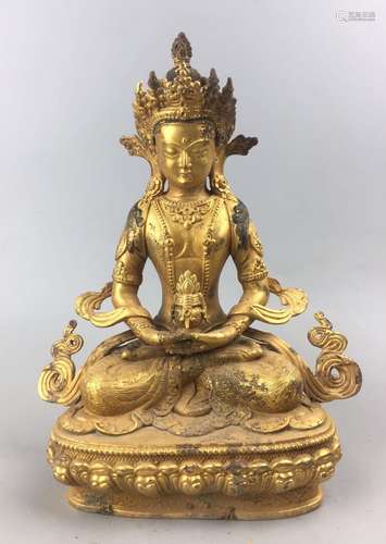 Chinese Gilt Bronze Buddha