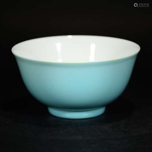 Qianlong Mark, Chinese Blue Glaze Bowl