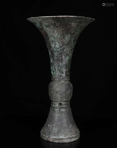 Chinese Bronze Gu Vase